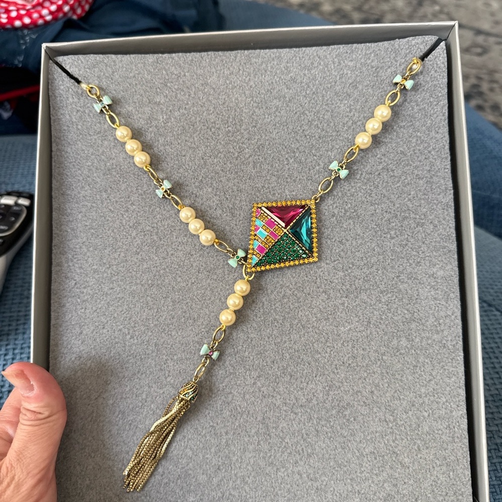 Heidi Daus x Disney Mary Poppins Kite Necklace – Pearl Beads & Tassel Pendant